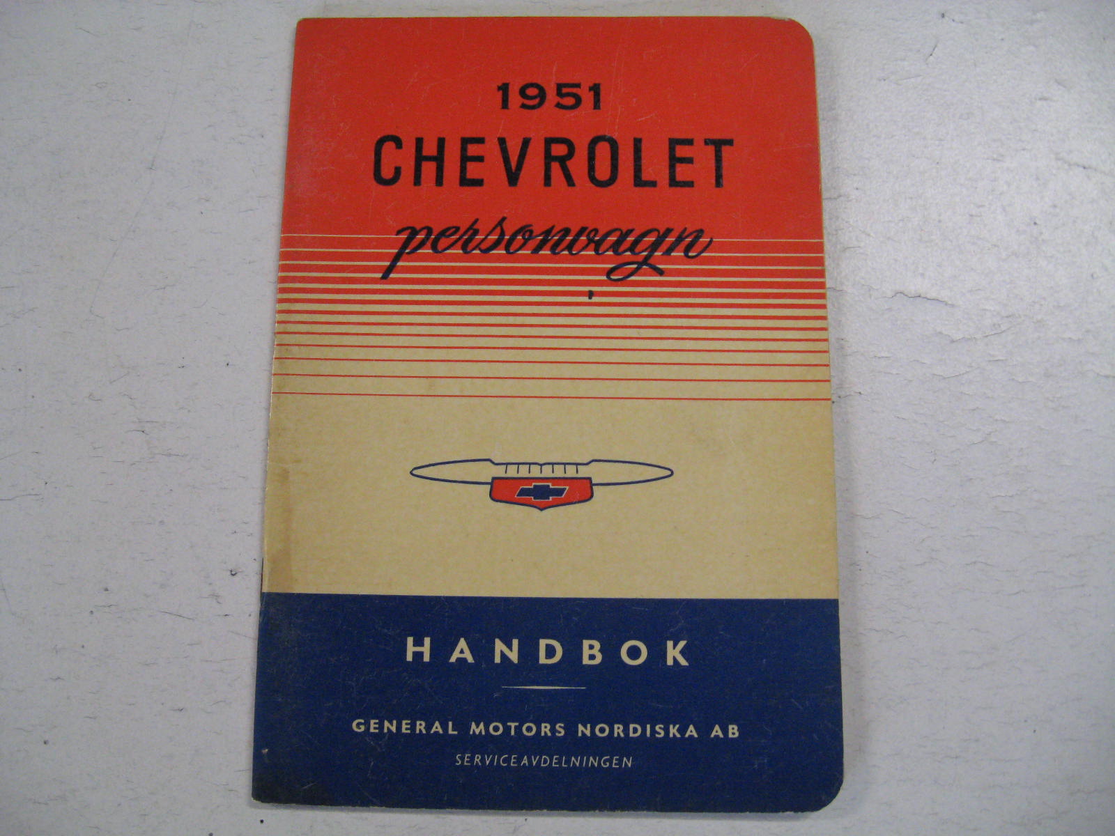 1951 Chevrolet personvagn Handbok Svenskt Original