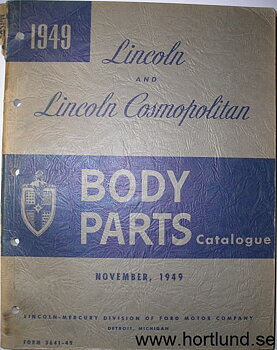 1949 Lincoln Body Parts Catalogue