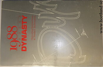 1988 Dodge Dynasty Operating Instructions