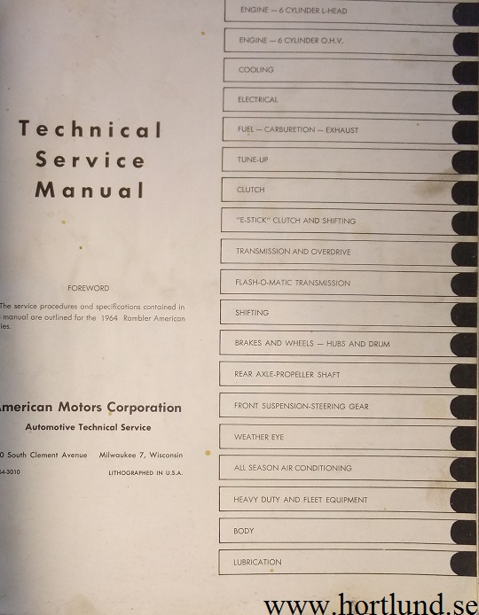 1964 Rambler American Technical Service Manual - 2