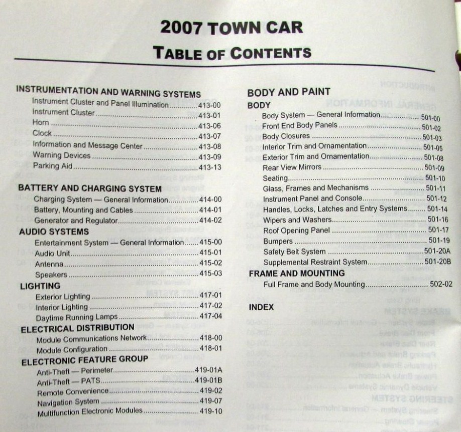 2007 Lincoln Town Car Workshop Manual - 3