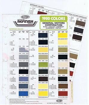 1980 Chevrolet Colors Lackprover