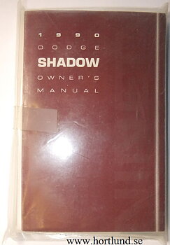 1990 Dodge Shadow Operating Instructions