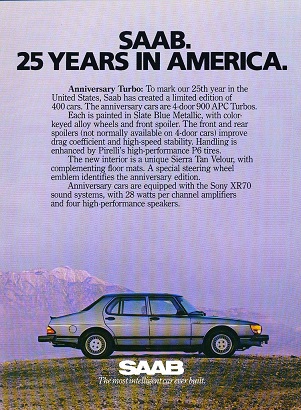 1982 SAAB 900 Turbo APC Anniversary car broschyr