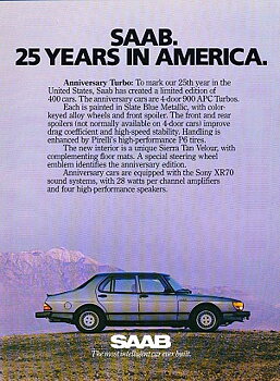 1982 SAAB 900 Turbo APC Anniversary car broschyr