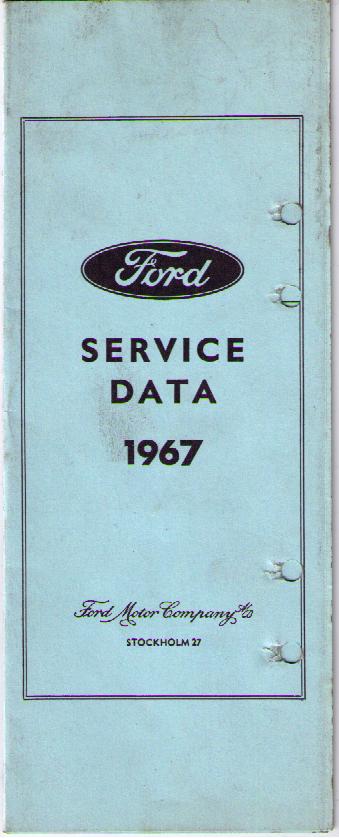 1967 Ford Service Data svensk