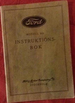 1930 Ford Modell AA Instruktionsbok svensk
