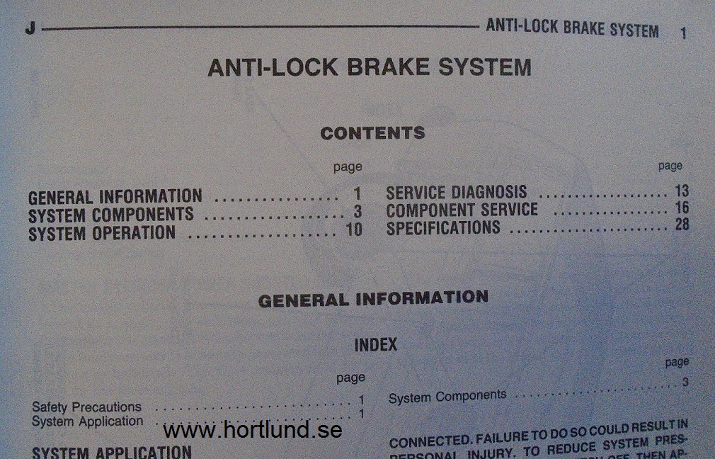 1989 Jeep  Service Manual Supplement Anti-Lock Brake System alla modeller - 2