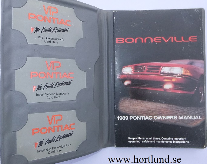 1989 Pontiac Bonneville Owners Manual