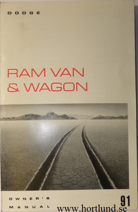 1991 Dodge Ram Van & Wagon Owner's Manual