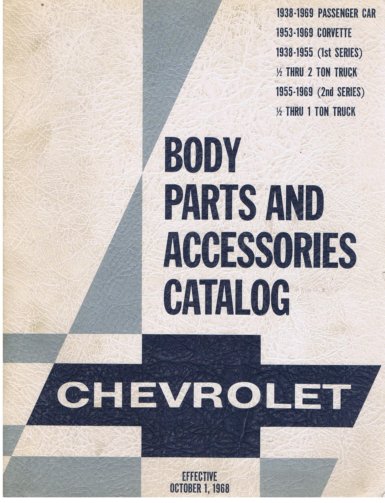1938 - 1969 Chevrolet Body Parts and Accessories Catalog