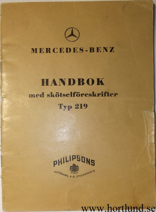 1956 Mercedes-Benz 219 Handbok