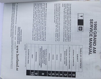 1990 Pontiac Grand Am Service Manual