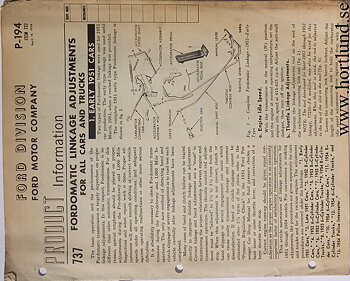 1951-1954 Ford car & Truck Fordomatic Linkage Adjustments