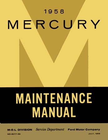 1958 Mercury Maintenance Manual