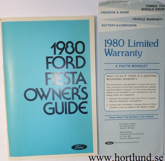 1980 Ford Fiesta Owner's Guide