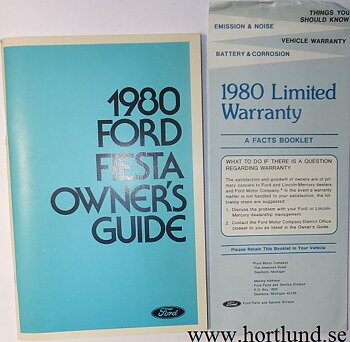 1980 Ford Fiesta Owner's Guide