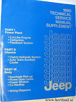 1980 Jeep Technical Service Manual supplement