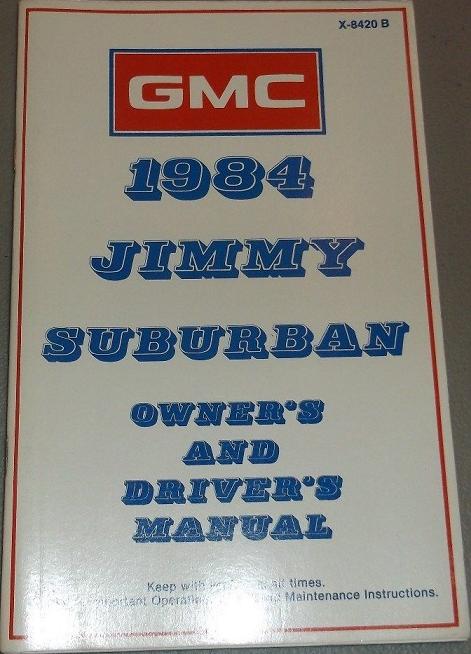 1984 GMC Jimmy Suburban Owner's Manual