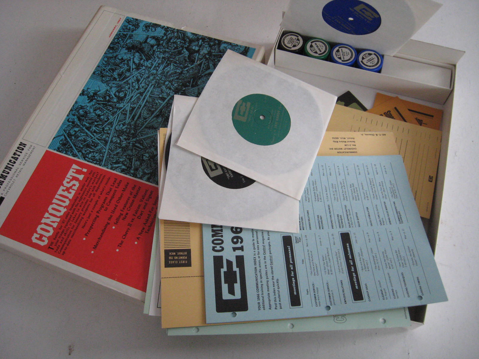 1967 Chevrolet Communication Januari Conquest Innehåller Filmrullar samt Skivor