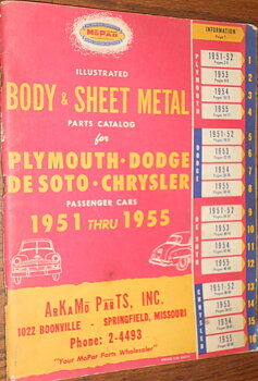 1951 - 1955 Plymoyth Dodge De Soto Chrysler Body & Sheet Metal Parts Catalog