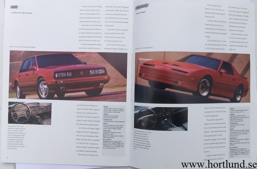 1990 Pontiac alla modeller broschyr - 2