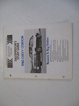 1980 Chevrolet Salespersons Study Guide Citation