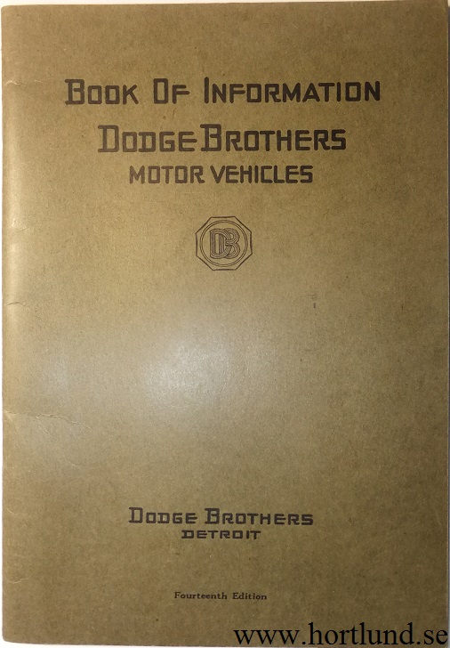 1922 Dodge Book of Information