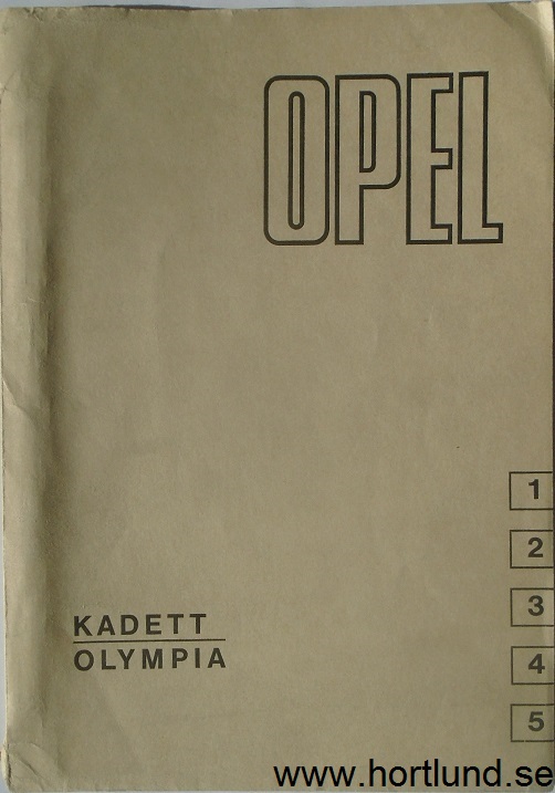 1967 Opel Kadett B och Olympia A Servicehandbok komplett