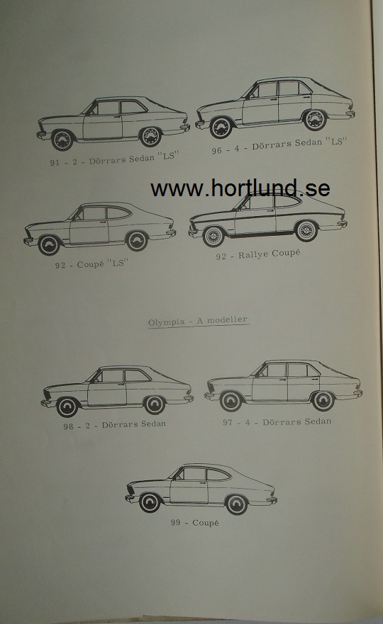 1967 Opel Kadett B och Olympia A Servicehandbok komplett - 4