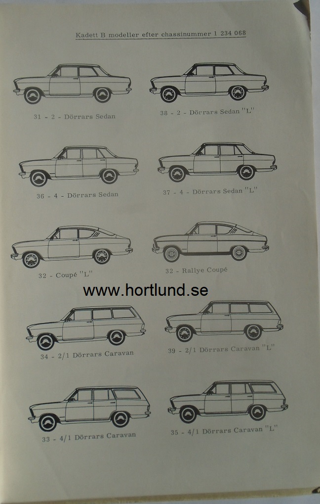 1967 Opel Kadett B och Olympia A Servicehandbok komplett - 3
