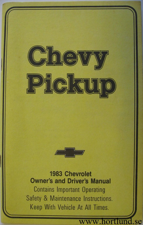 1983 Chevrolet Pickup Owner's Manual