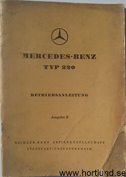 1952 Mercedes-Benz 220 Instruktionsbok