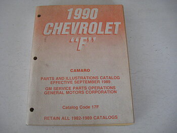1990 Chevrolet Camaro Parts & Illustration Catalog