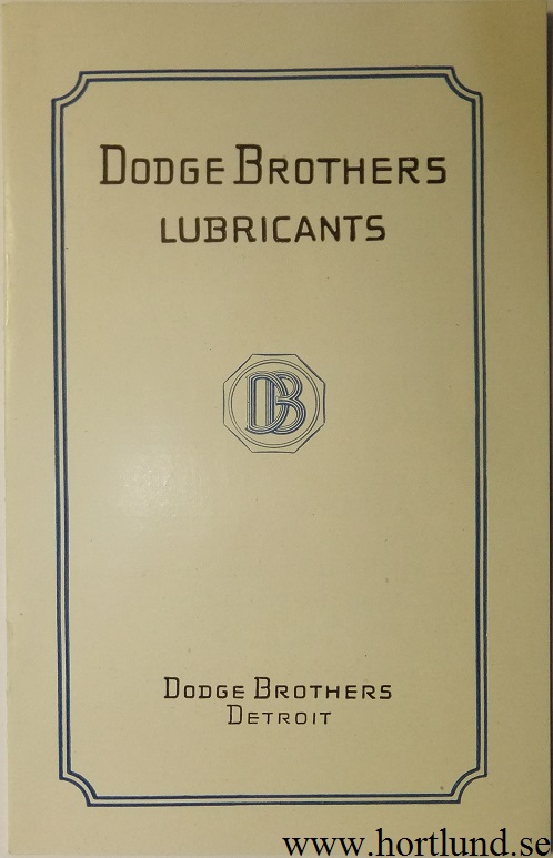 1921 Dodge Lubricants