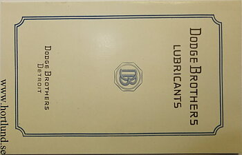 1921 Dodge Lubricants