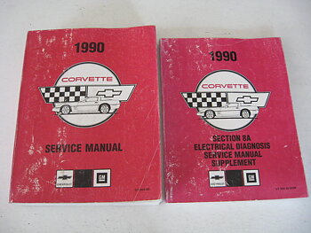 1990 Chevrolet Corvette Service Manual + Electrical Diagnosis Service Manual Supplement set om 2 böcker