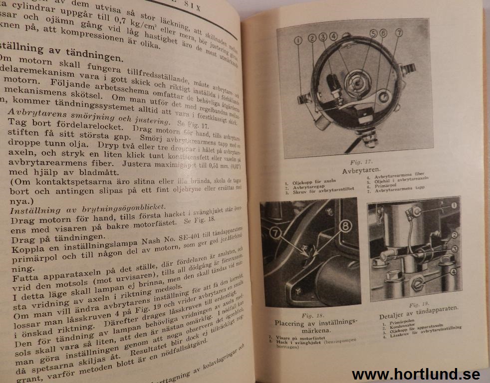 1930 Nash Singlet Six 400-Serien Instruktionsbok svensk - 3