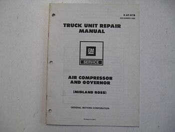 1980 Chevrolet Truck Unit Repair Manual Air Compressor and Governor