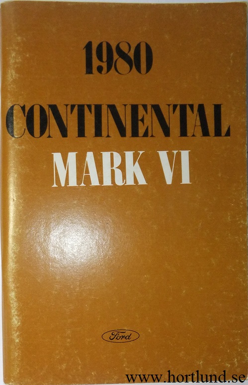 1980 Lincoln Continental Mark VI Owners Manual