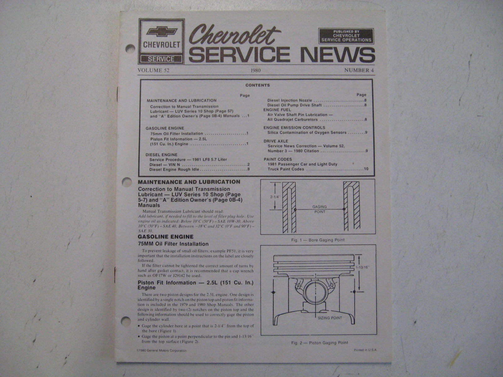 1980 Chevrolet Service News Number 4