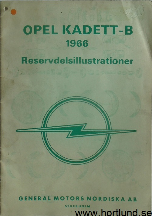 1966 Opel Kadett B Reservdelsillustrationer