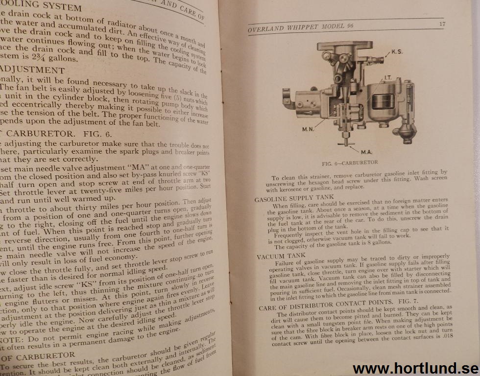 1928 Overland Whippet Model 96 Operation and care - 4