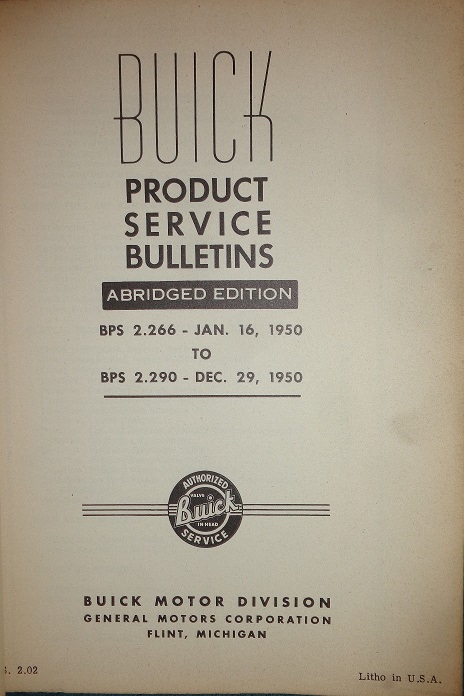 1950 Buick Product Service Bulletins - 2