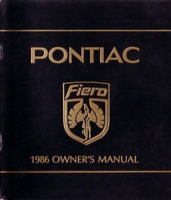 1986 Pontiac Fiero Owner's Manual