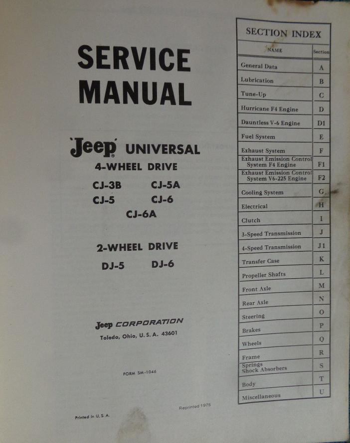 1966-1971 Jeep CJ-5, CJ-5A, CJ-6 and CJ-6A Service Manual - 2