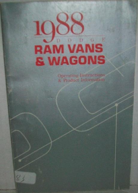 1988 Dodge Ram Van & Wagon  Owners Manual