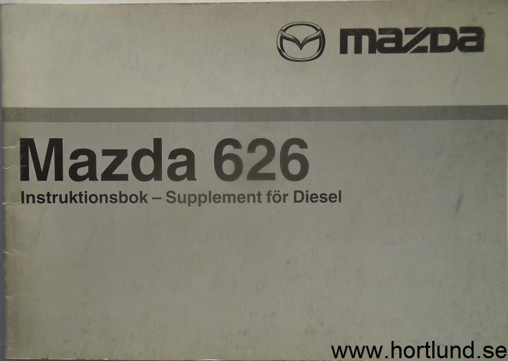 1999 Mazda 626 Diesel supplement Instruktionsbok