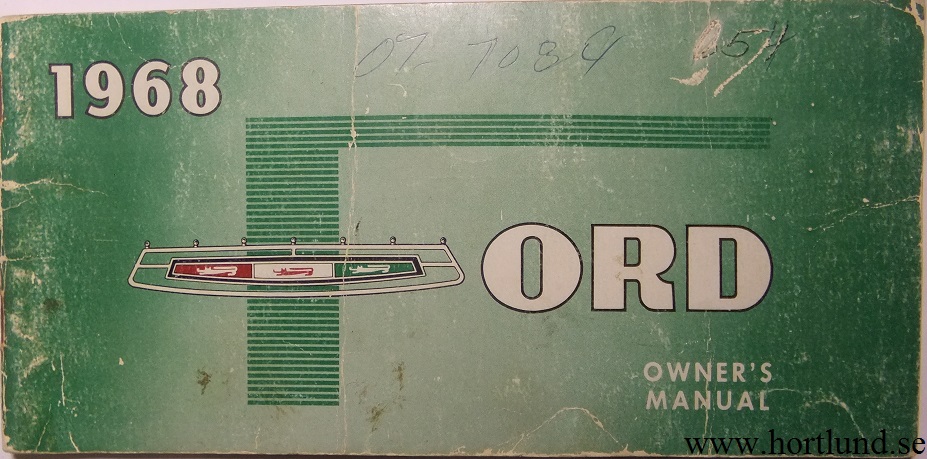 1968 Ford full size Owners Manual 2:nd edit