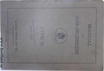 1917 Cadillac type 55 Manual of Care and Operation